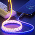 60W PD（Type-C to Type-C）LED luminous data cable-Black