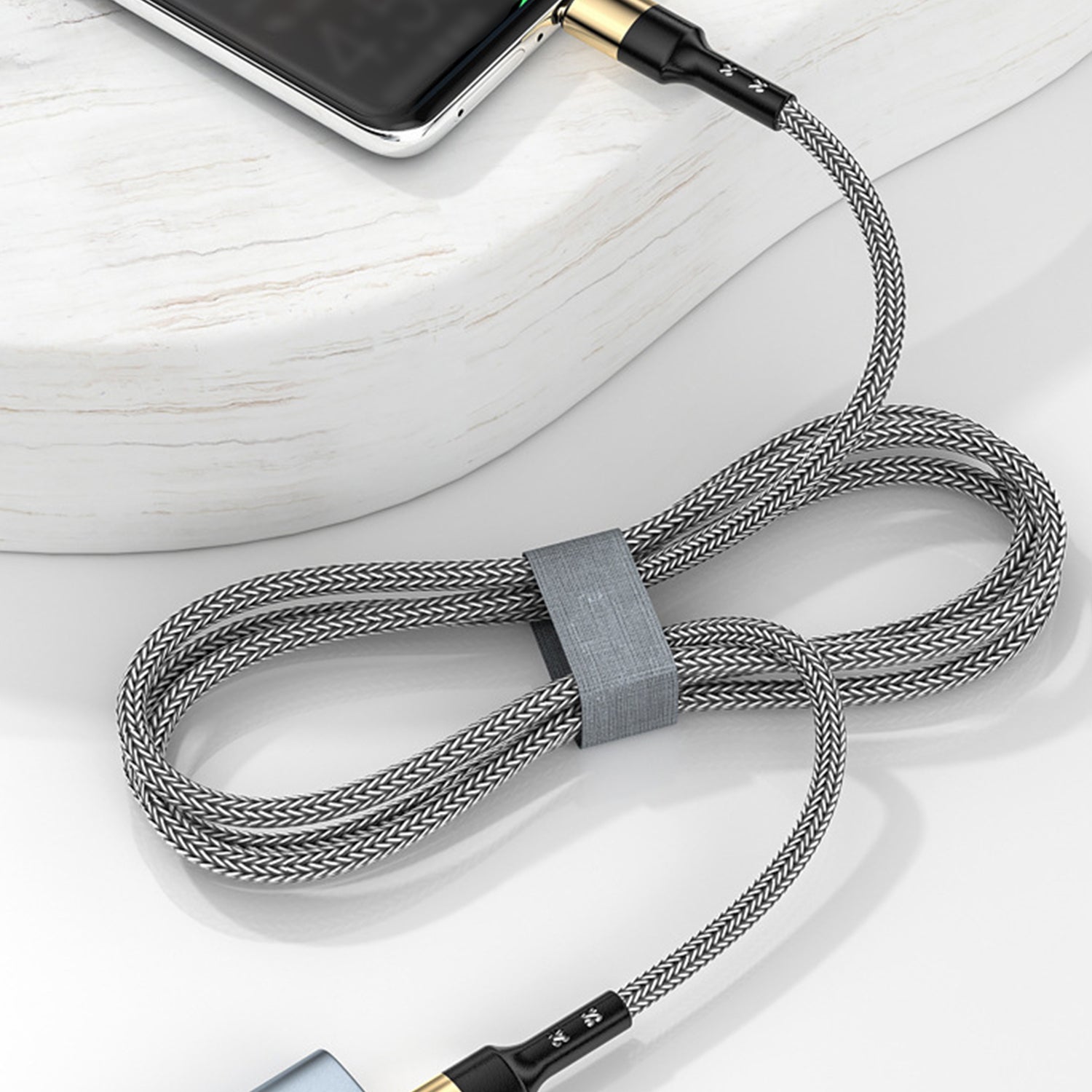 60W Fast Charge PD Type-C to Type-C Charger Cable Compatible With iPhone 15 Series-Black