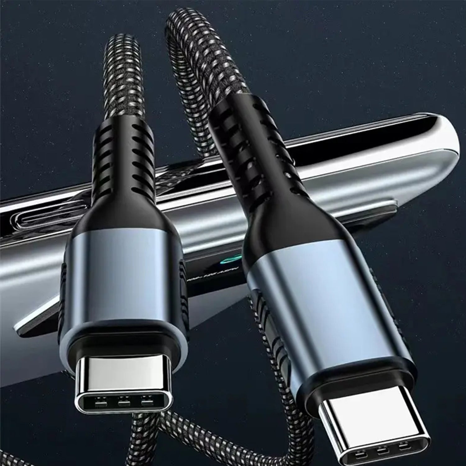 Type-C PD Fast Charging 240W Data Cable, Braided Line Durable Type-C- Type-C Port Fast Charge Cable Compatible With Laptop Xiaomi Mobile Phone Etc.