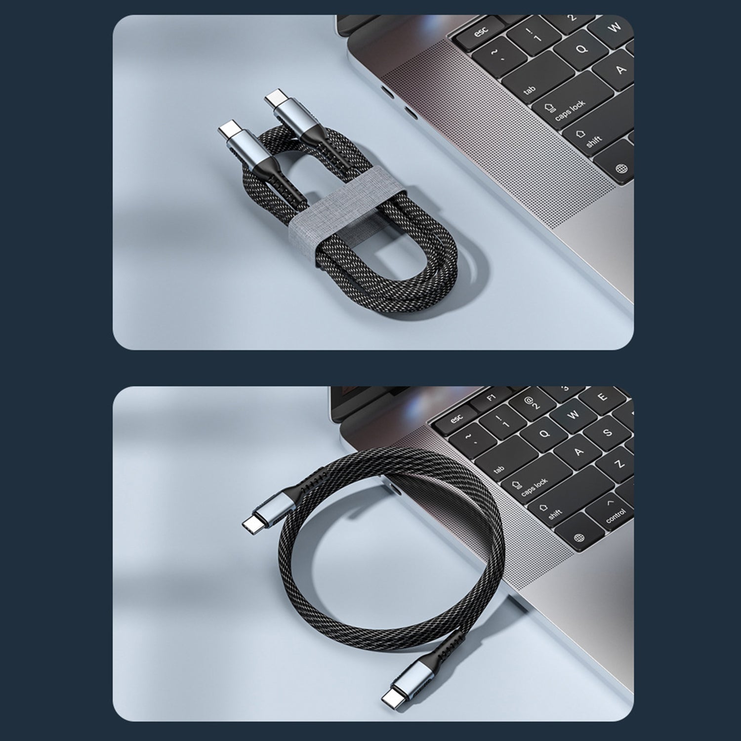Type-C PD Fast Charging 240W Data Cable, Braided Line Durable Type-C- Type-C Port Fast Charge Cable Compatible With Laptop Xiaomi Mobile Phone Etc.