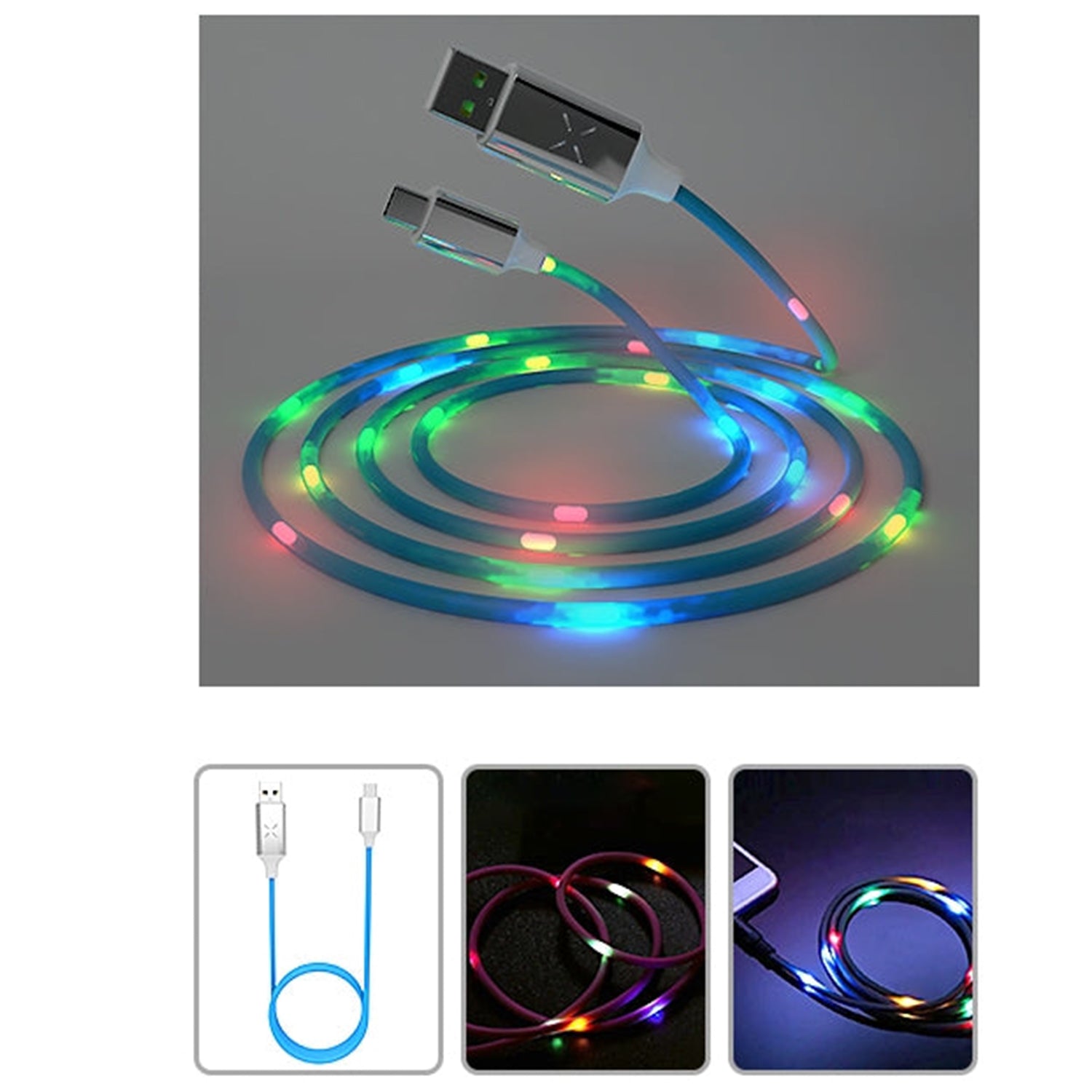 Voice controlled USB-C  Lightning flash data line,USB Charging Cable