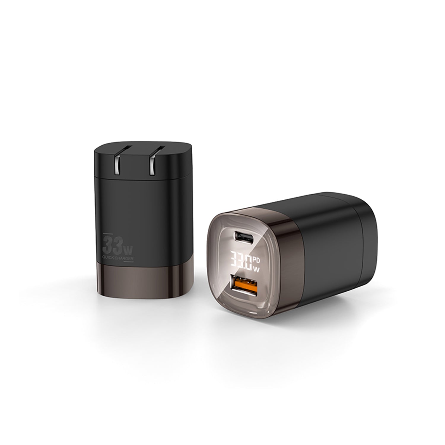 33W PD 2 port (Type-C+USB-A) is used for quick chargers