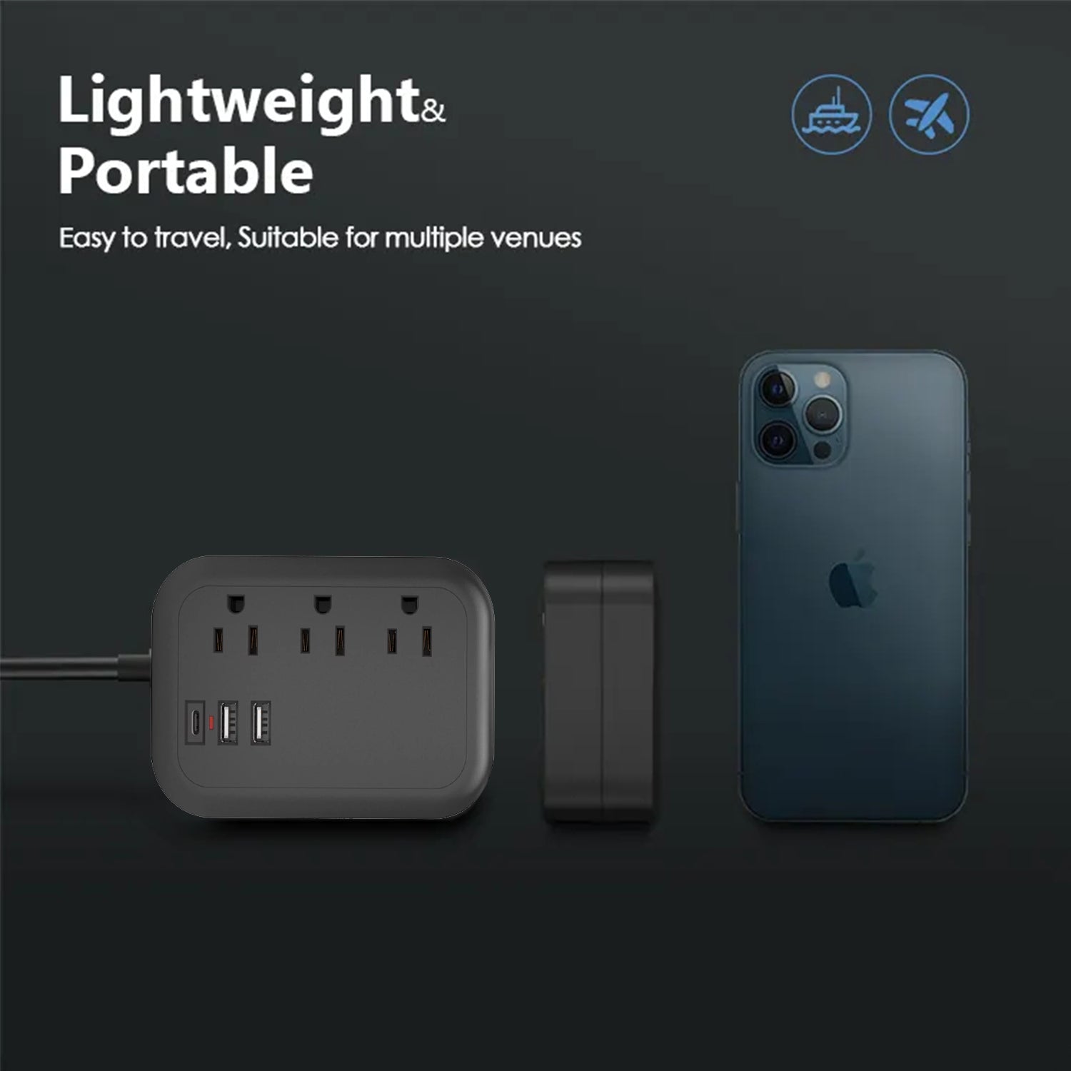 Power Strip Multifunctional Socket Smart Portable Socket Travel Socket Mini Socket USB Ports Wire Core Copper Material