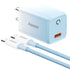 20W PD (Type-C+Lightning) dazzle  quick chargers-Blue