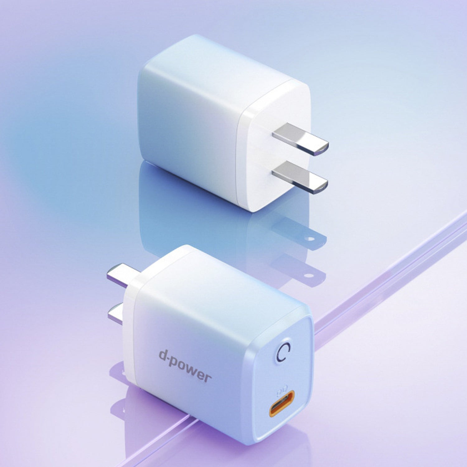 20W PD (Type-C+Lightning) dazzle  quick chargers-Blue
