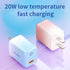 20W PD (Type-C+Lightning) dazzle  quick chargers-Blue