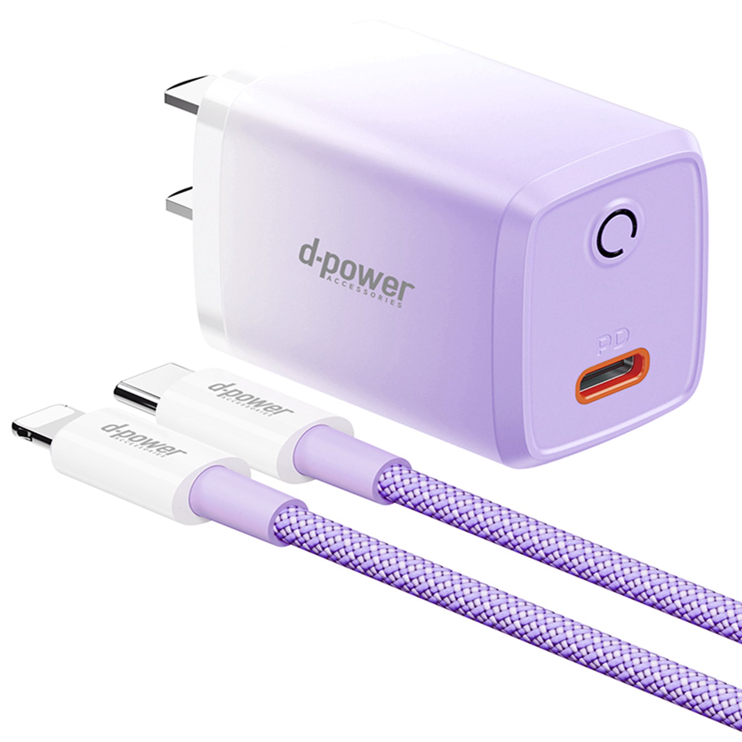 20W PD (Type-C+Lightning) dazzle  quick chargers-Blue