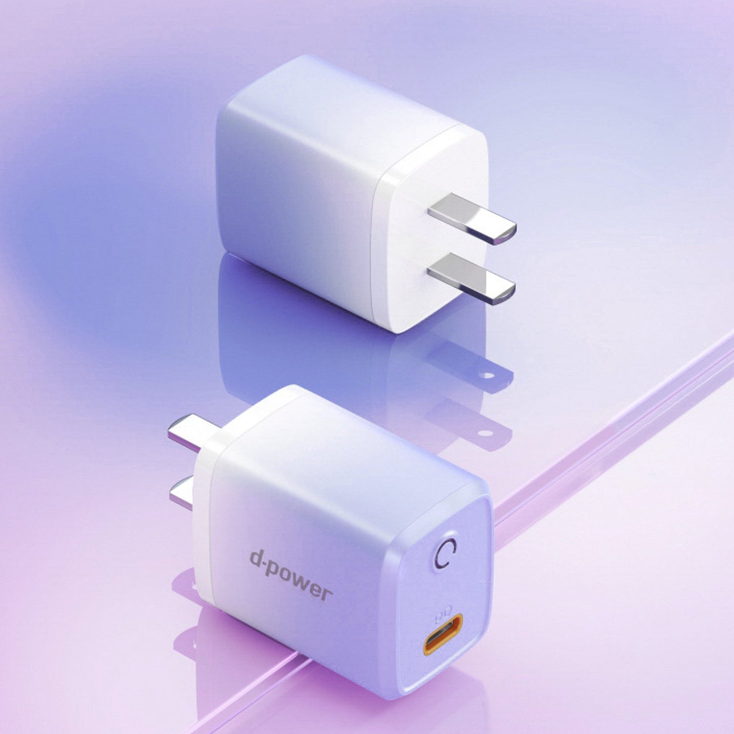 20W PD (Type-C+Lightning) dazzle  quick chargers-Blue