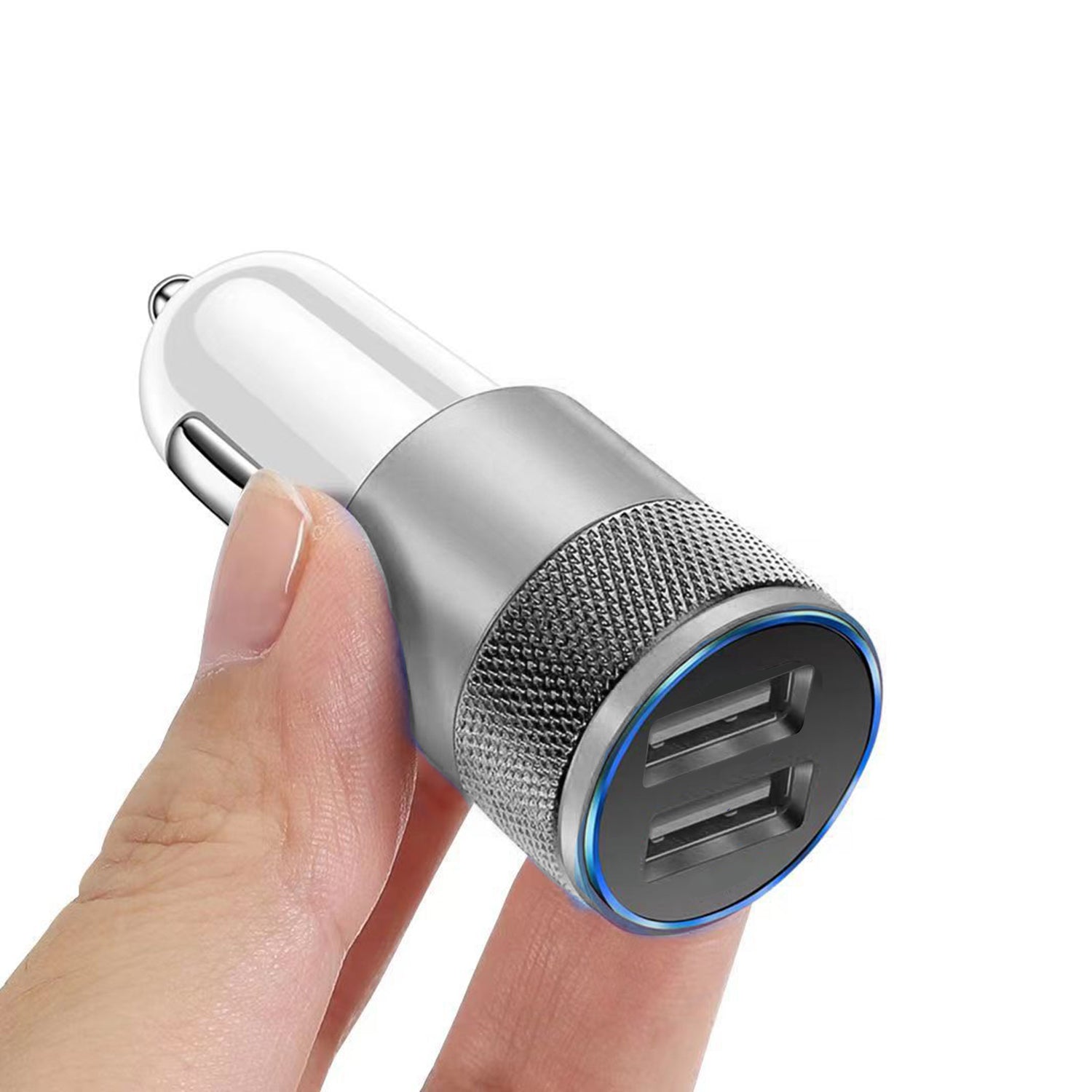 2A -1A Half Metal Interface Car Adapter Dual Ports for Mobile Phones
