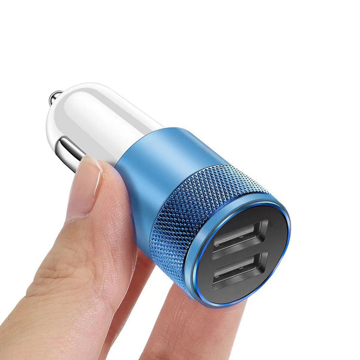 2A -1A Half Metal Interface Car Adapter Dual Ports for Mobile Phones