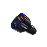 3 Ports (QC3.0+USB3.5+Type C) Car Adapter for iPhone 13/12/11 and Other Devices
