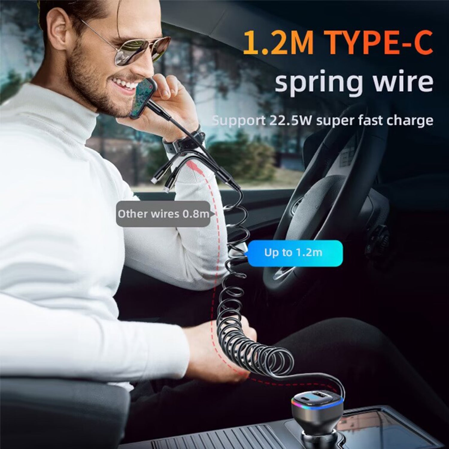 PD 65W+QC3.0 3in1 Charging line Multifunctional vehicle Fast Charging Adapter Compatible With iPhone 15 Series