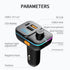 3 in1 Car charger，Bluetooth hands-free FM transmitter MP3 bluetooth player multifunction colorful charging