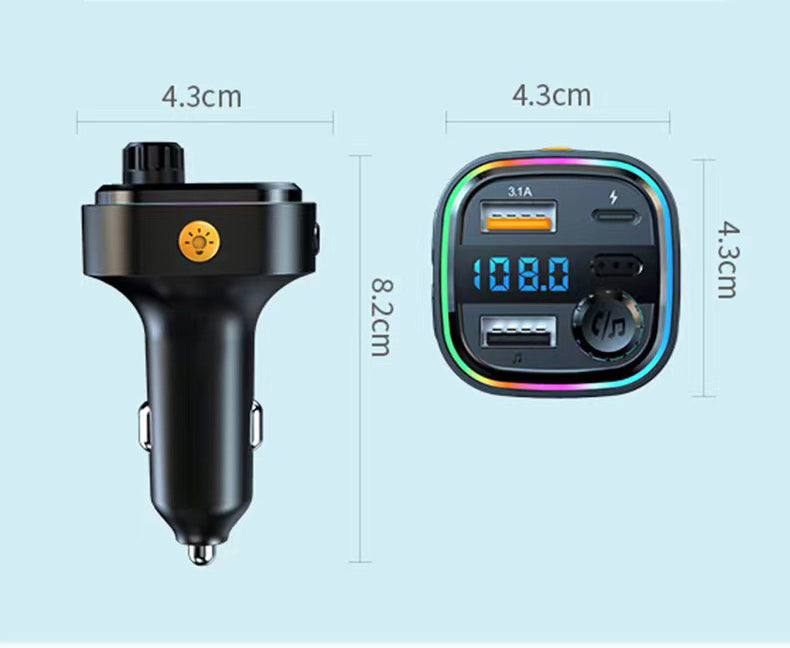 20W Bluetooth MP3 Player Hands-Free Call FM Transmitter, Car Fast Charging Adapter Compatible With iPhone 15 Series-Black