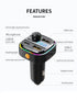 20W Bluetooth MP3 Player Hands-Free Call FM Transmitter, Car Fast Charging Adapter Compatible With iPhone 15 Series-Black
