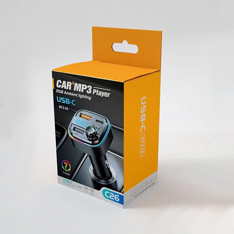 20W Bluetooth MP3 Player Hands-Free Call FM Transmitter, Car Fast Charging Adapter Compatible With iPhone 15 Series-Black