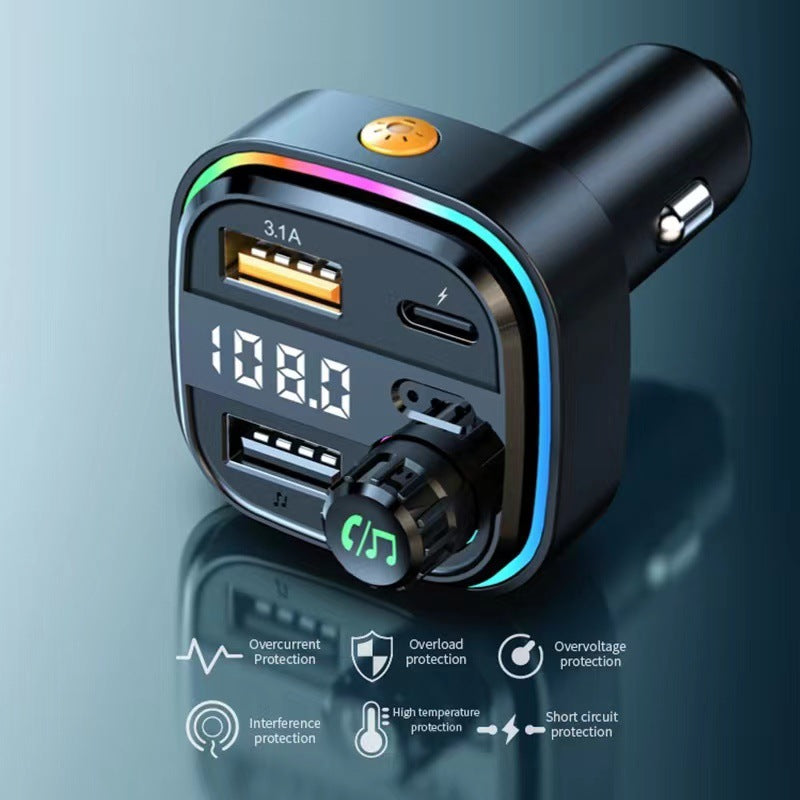 20W Bluetooth MP3 Player Hands-Free Call FM Transmitter, Car Fast Charging Adapter Compatible With iPhone 15 Series-Black