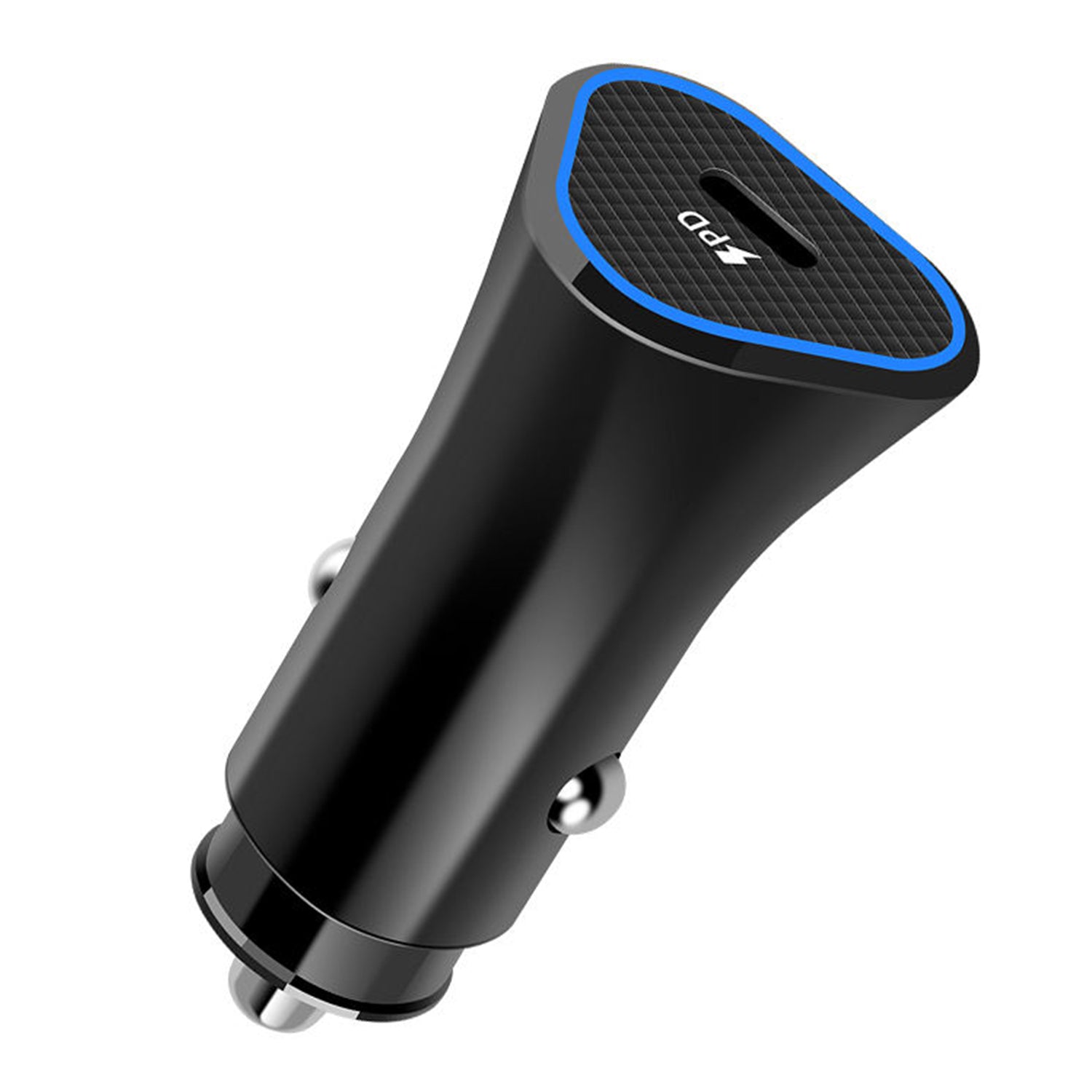 25W PD LED Lamp Llight Car Fast Charging Adapter Compatible With iPhone 15 Series-Black