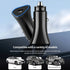25W PD (Type-C＋Type-C）LED Lamp Light Car Fast Charge Compatible With iPhone 15 Series-Black