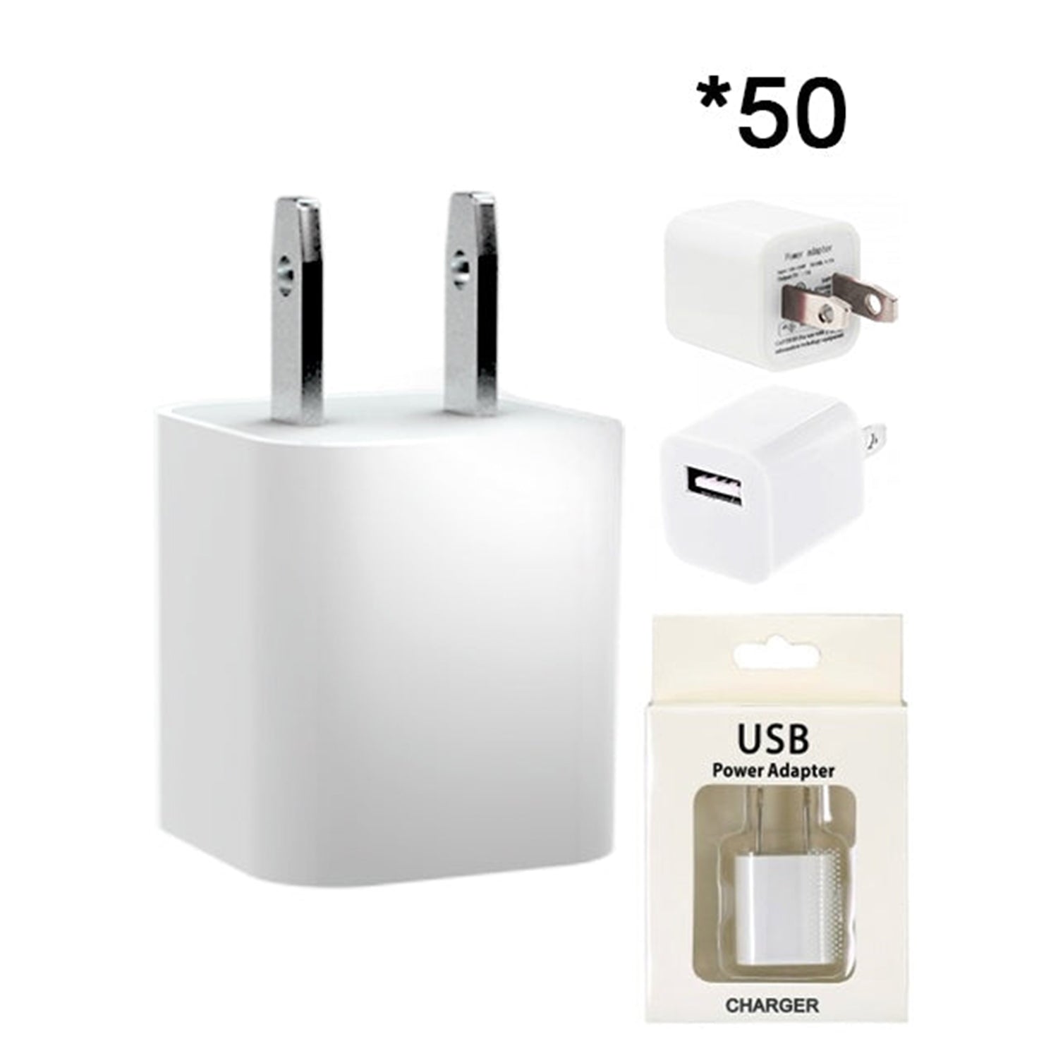 50 PCS Home Adapter for iPhone  11/11 Pro /11 Pro Max/ Xs Max/ X / XS/ 8 / 7