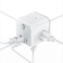 3 USB Ports 4-Sided Socket Power Fast Charging Adapter-White