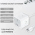 3 USB Ports 4-Sided Socket Wired Power Fast Charge Adapter-White