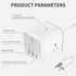 3 USB Ports 4-Sided Socket Wired Power Fast Charge Adapter-White