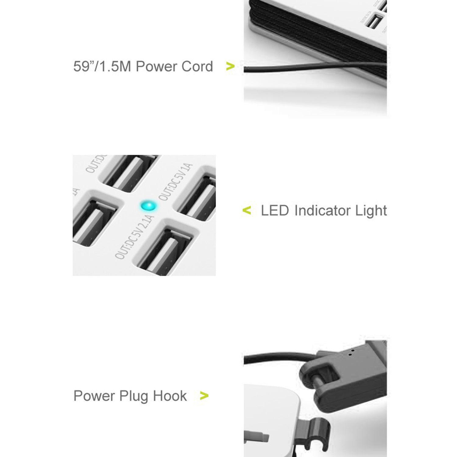Multi-Port USB Charger Wall Charger extension PowerPort 4