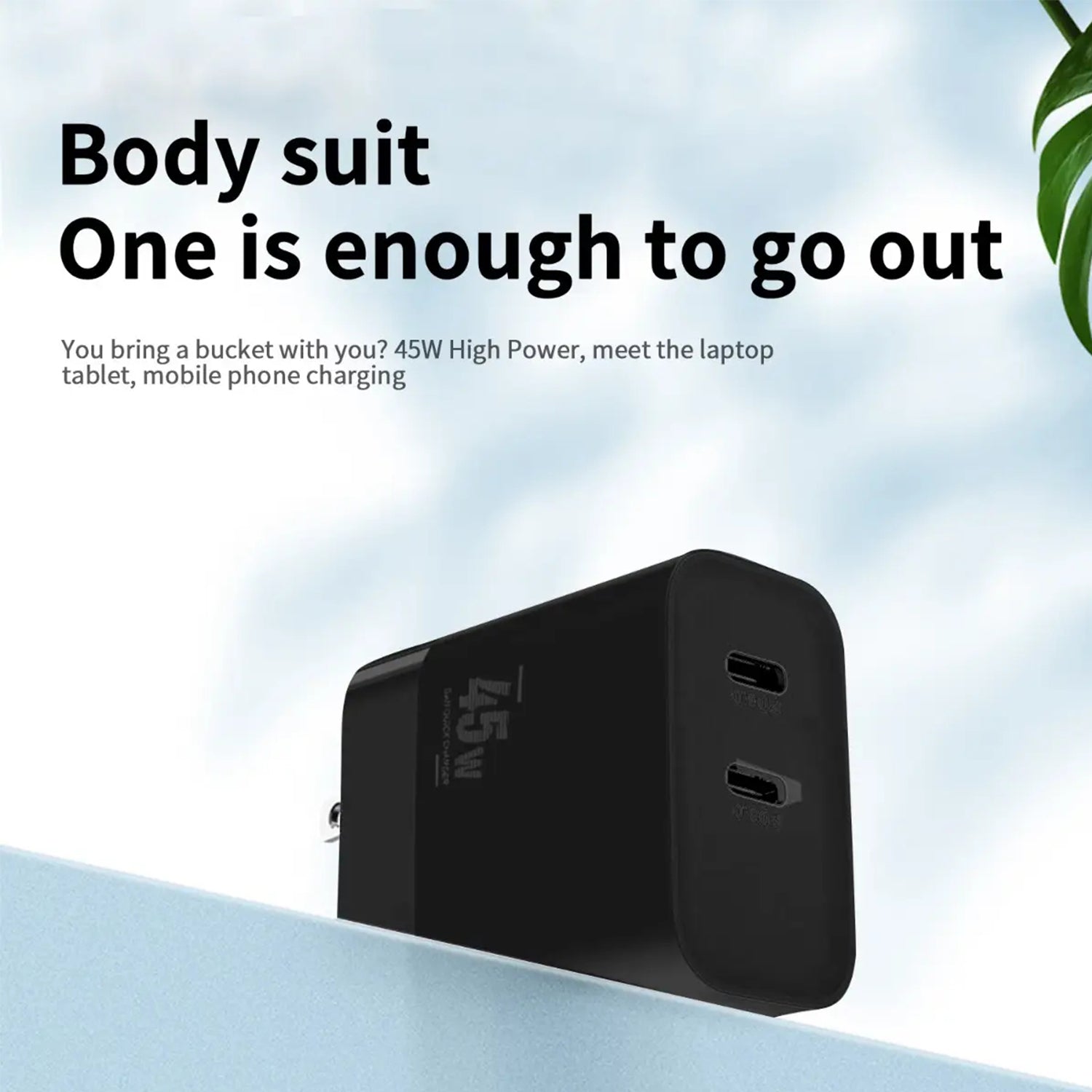 45W double PD double-port qFast Charging Adapter Compatible With iPhone 15 Series