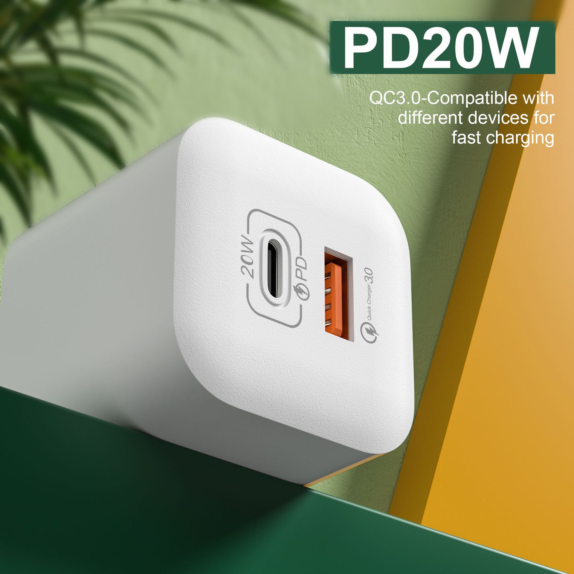 20W mini PD 2 port (USB 3.0 +PD) is used for quick chargers on other devices