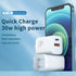 30W PD 2 port (USB 3.0 +PD) is used for Fast Charging Adapter Compatible With iPhone 15 Series-White