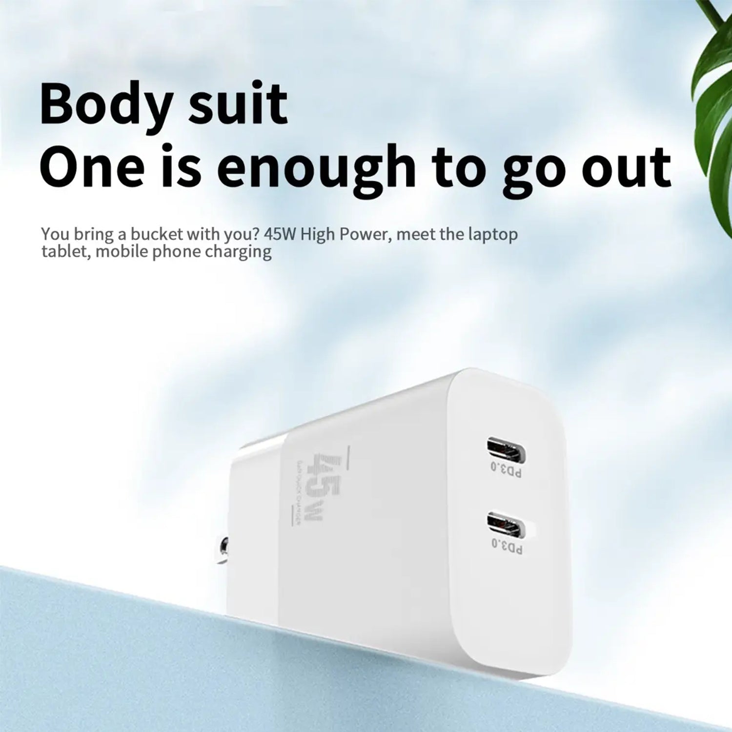 45W double PD double-port qFast Charging Adapter Compatible With iPhone 15 Series