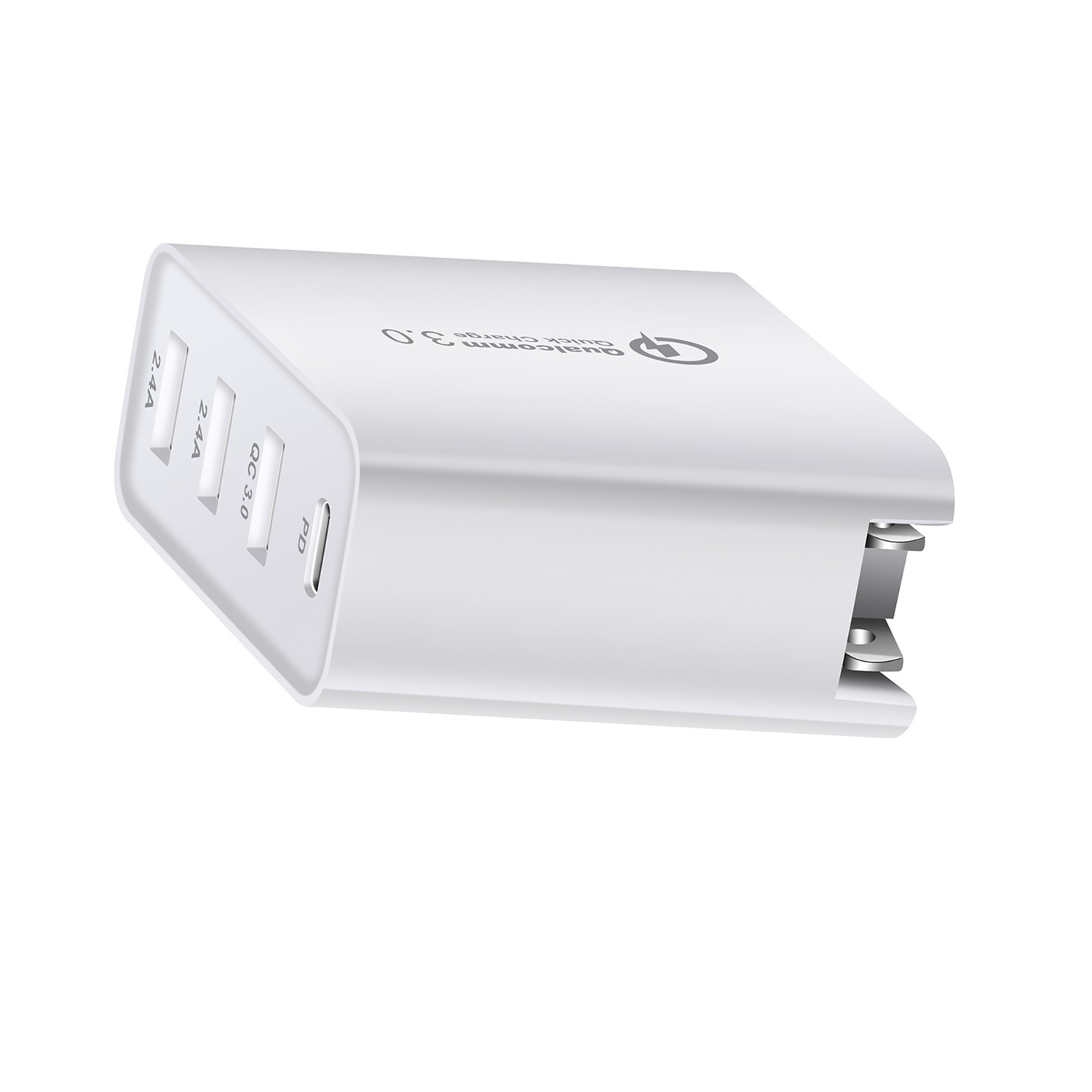 48W 4 Ports (3 USB3.0+TypeC )Quick Charger for iPhone 13/12/11 and other Devices