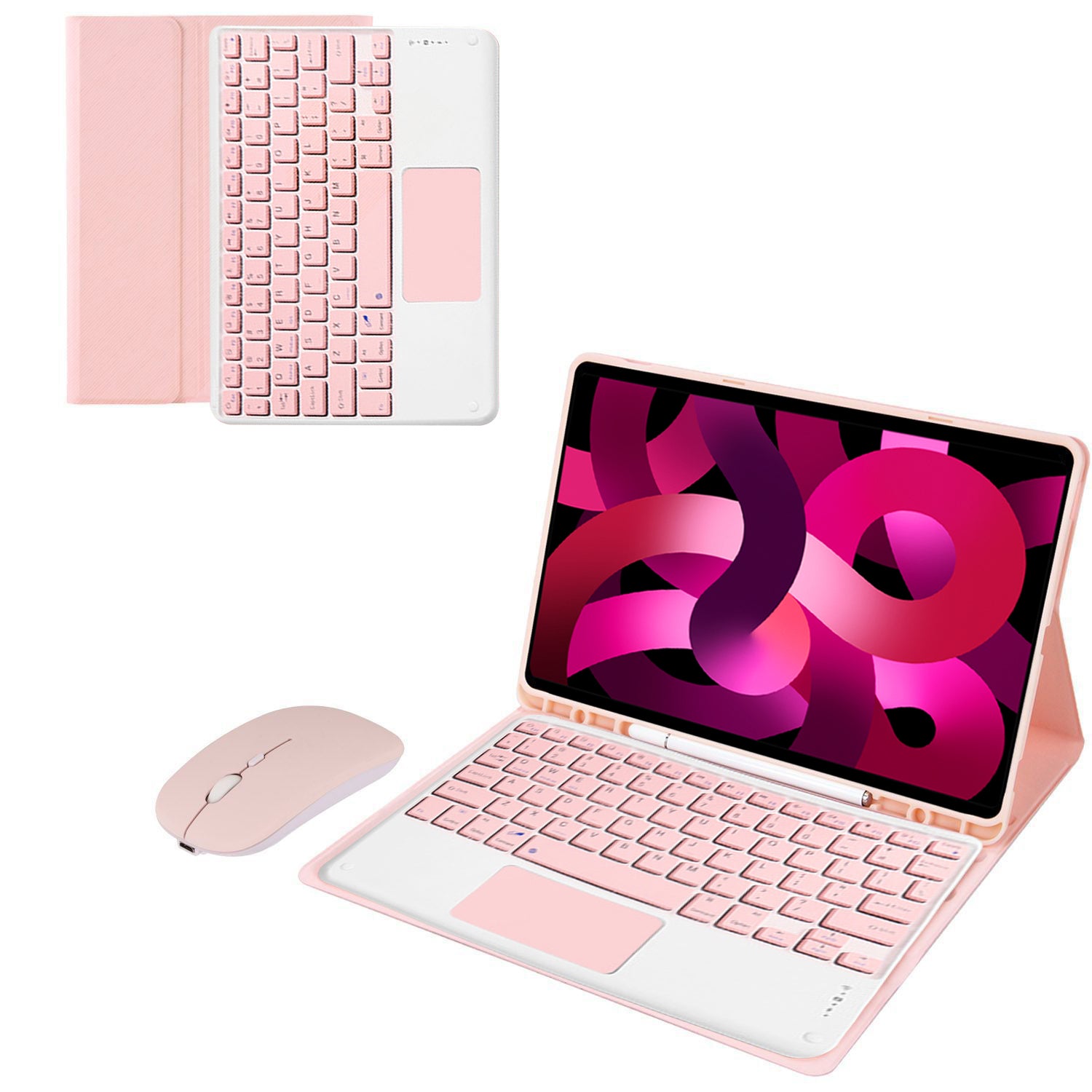 2022 iPad Air 3 in 1 Bluetooth keyboard protection case and mouse (with  Apple Pencil slot)