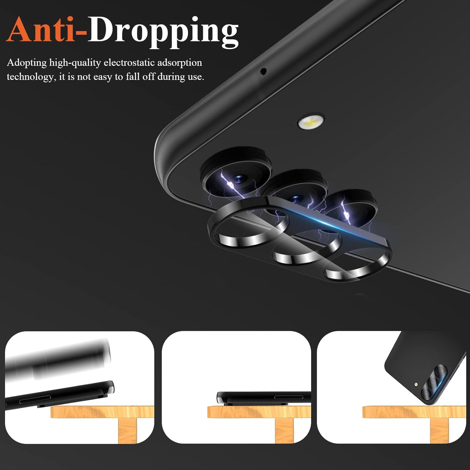 Samsnug Galaxy S24 Plus Camera Tempered High Definition Camera Lens Protector-Black
