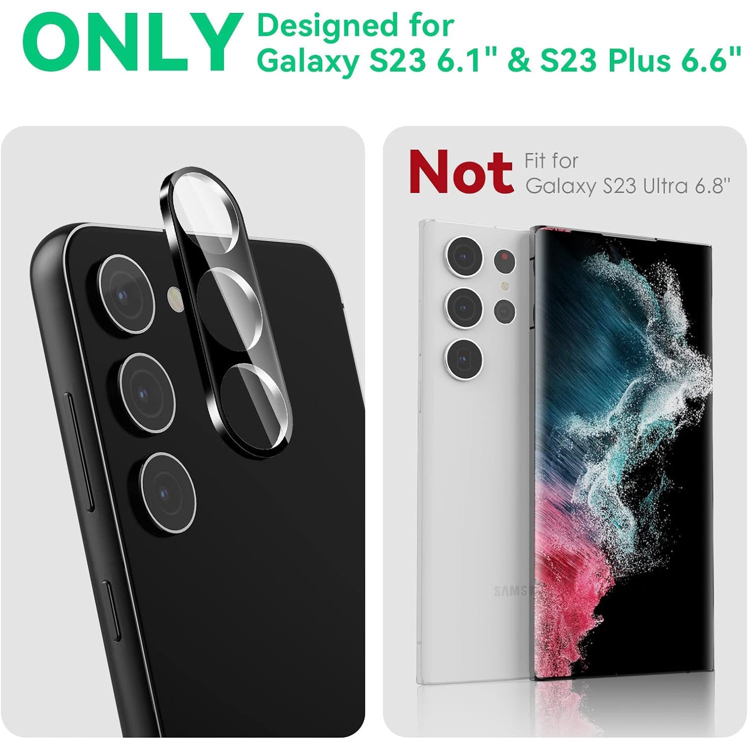 Samsnug Galaxy S24 Camera Tempered High Definition Camera Lens Protector-Black