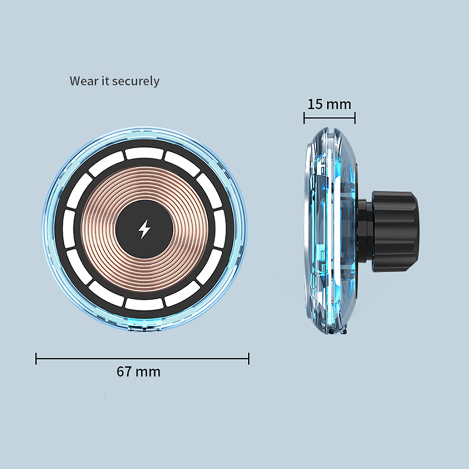 15W RGB Car Wireless Charger Magnetic Phone Holder Fast Charge Air Vent Phone Mount