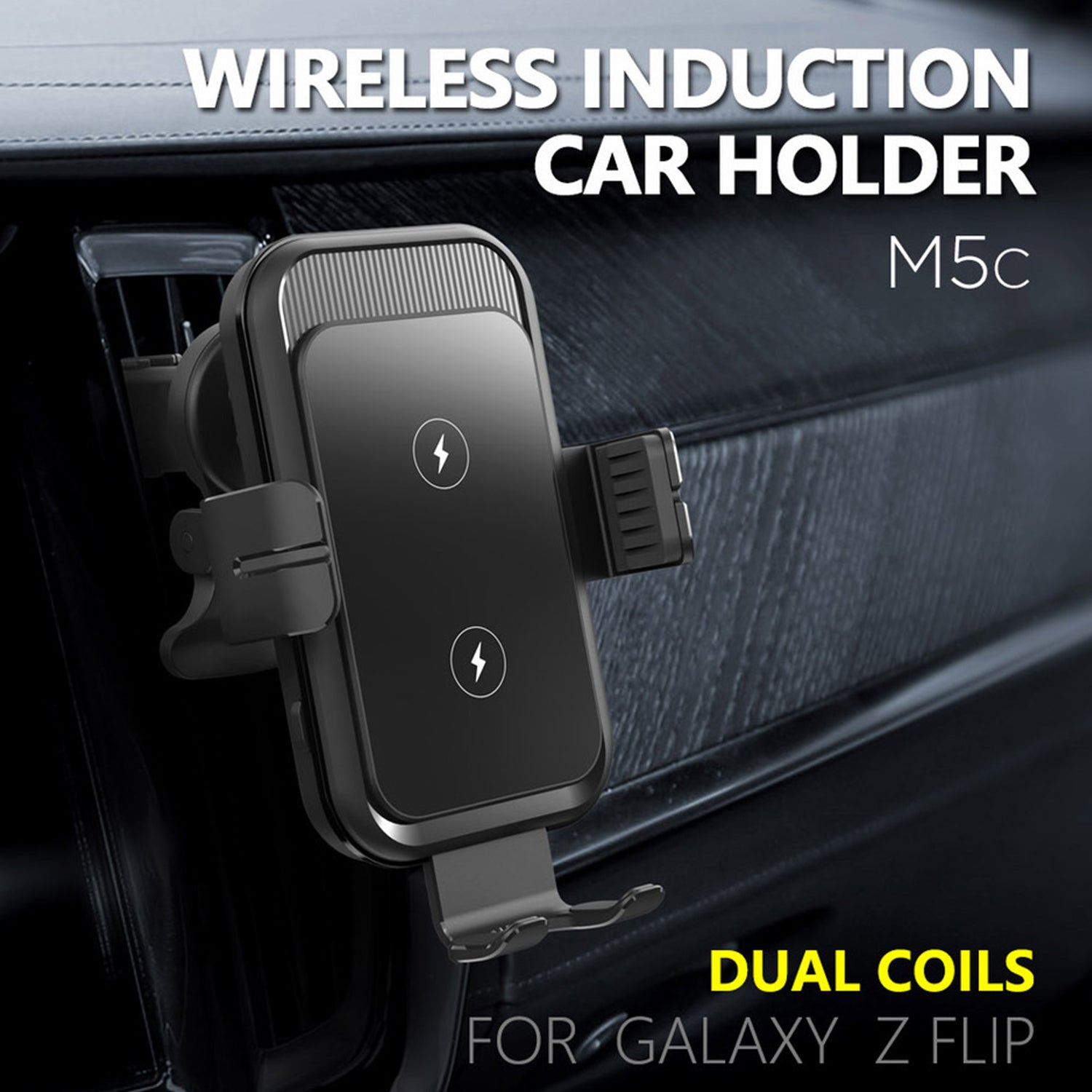 Car-mounted intelligent sensing wireless quick charge -Black