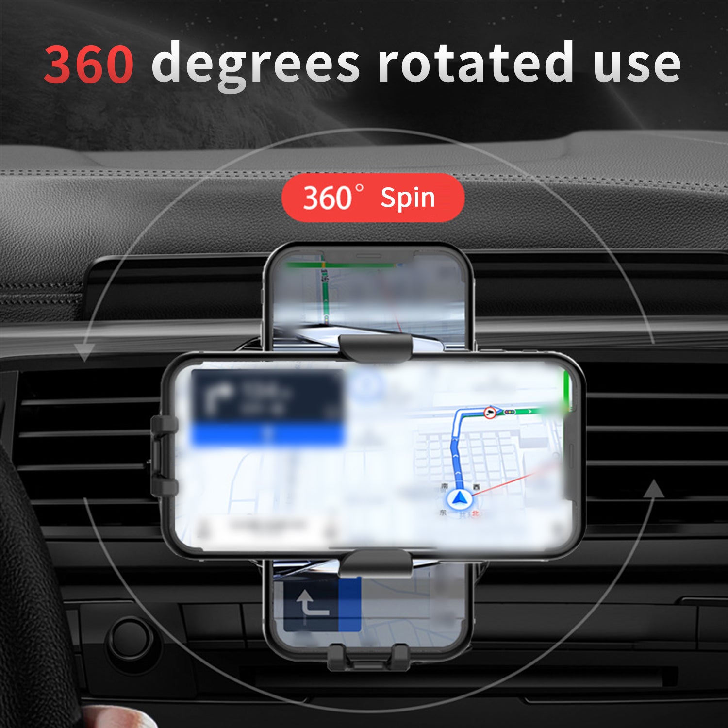 Car-mounted  wireless charger Smart inductive open close-Black
