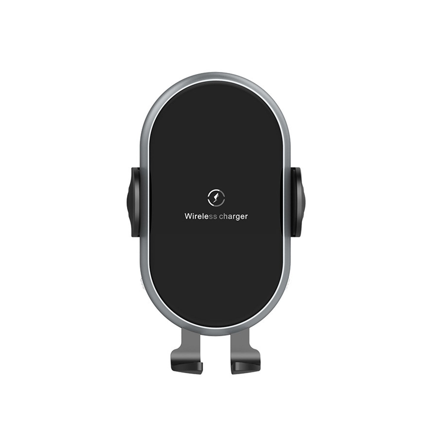 Car-mounted wireless charger Smart inductive open close，Removable bracket with sucker-Black