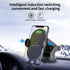 Car-mounted wireless charger Smart inductive open close，Removable bracket with sucker-Black