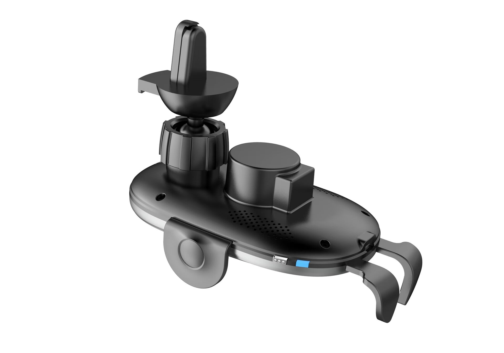 Car-mounted wireless charger Smart inductive open close，Removable bracket with sucker-Black