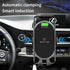 Car-mounted wireless charger Smart inductive open close，Removable bracket with sucker-Black