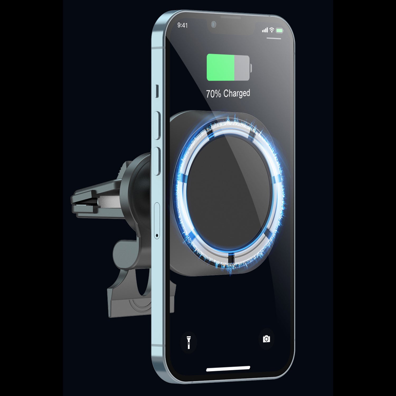 Magsafe Magnetic Car Wireless Charger Holder-Black