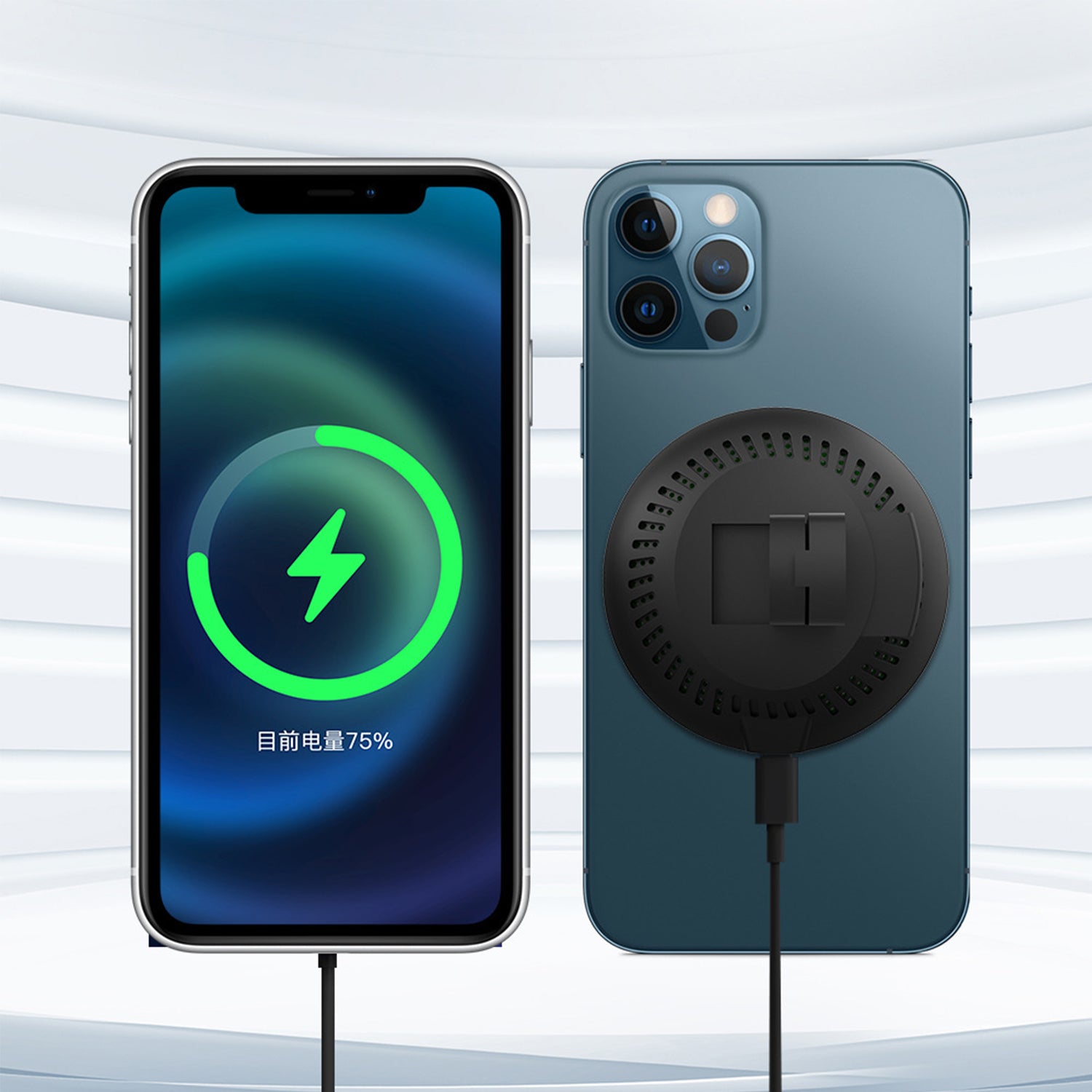 15W Car Magnetic Wireless Charger with Ambient Light Power Changer for Mobile