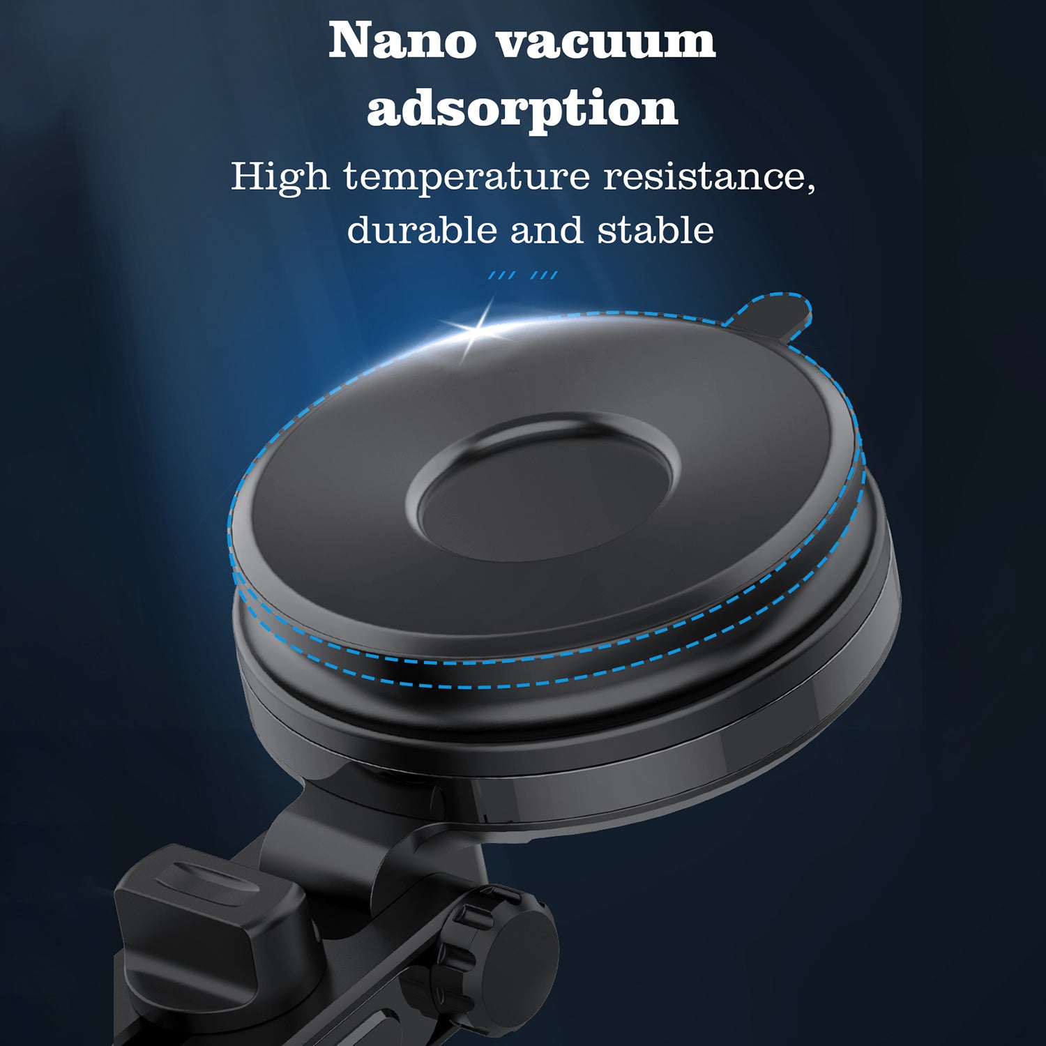 15W Car Suction Cup Mobile Phone Holder-Black