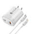 2in1 PD 38W (Type-C+Lightning）Fast Charge Adapter Compatible With iPhone 15 Series-White