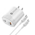 2in1 PD 38W (Type-C＋Type-C）Fast Charge Adapter Compatible With iPhone 15 Series-White