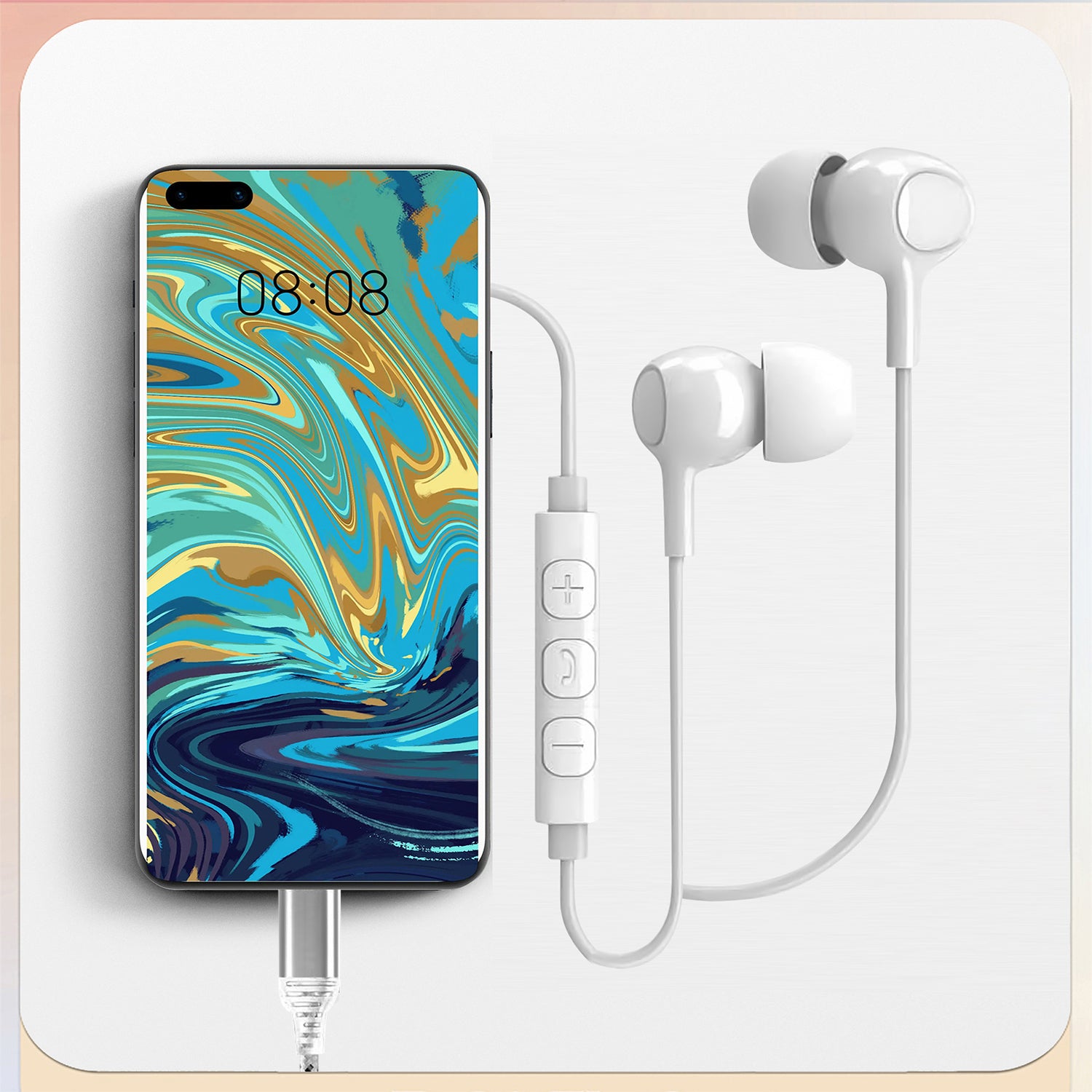 USB-C Wired Earbud Type Headphone With Microphone Compatible iPhone 15/15 Plus/15 Pro/15 Pro Max