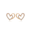 Minimalist hollow heart shaped earrings(X000684077)-Gold